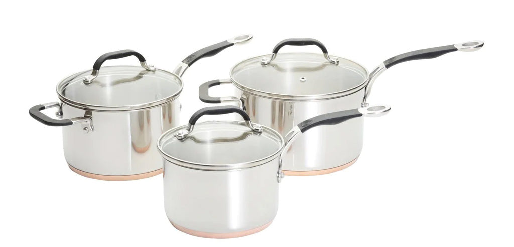 Copper Base Set of 3 – 16cm, 18cm & 20cm Saucepans